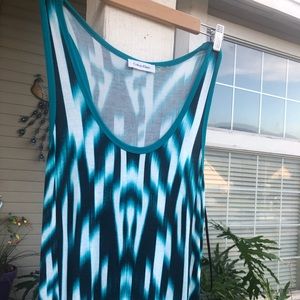Slinky Turquoise & Black Calvin Klein dress